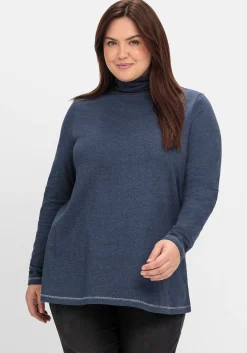 Langarmshirt in A-Linie, mit Stehkragen