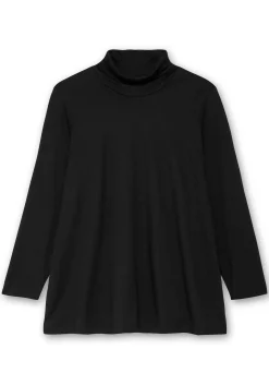 Langarmshirt in leichter A-Linie, mit Rollkragen