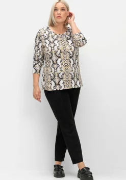 Langarmshirt mit Animalprint und Rundhalsausschnitt