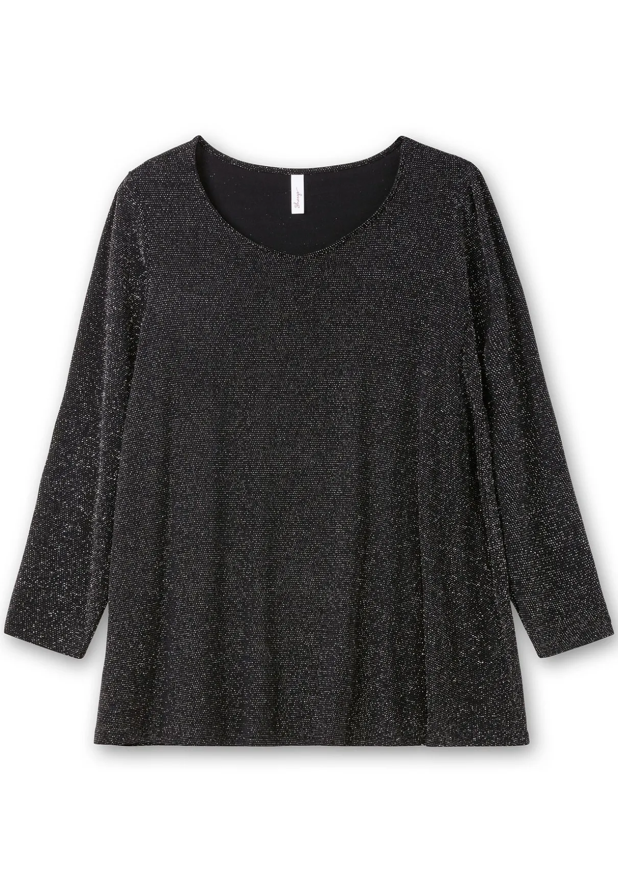 Langarmshirt mit Glitzereffekt, in A-Linie