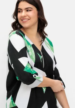 Langarmshirt mit Grafikprint und Reißverschluss