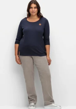 Langarmshirt mit Kontrastpaspeln