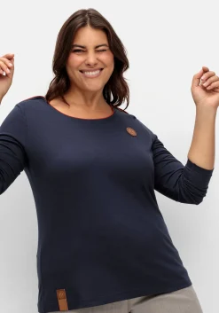 Langarmshirt mit Kontrastpaspeln