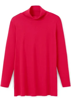 Langarmshirt mit Rollkragen, in A-Linie