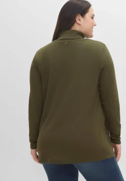 Langarmshirt mit Rollkragen, in A-Linie