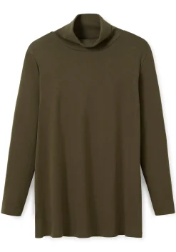 Langarmshirt mit Rollkragen, in A-Linie
