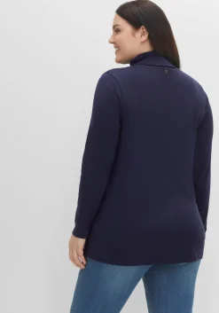 Langarmshirt mit Rollkragen, in A-Linie