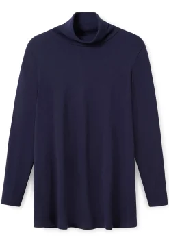 Langarmshirt mit Rollkragen, in A-Linie