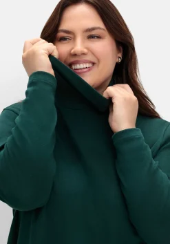 Langarmshirt mit Rollkragen, in A-Linie