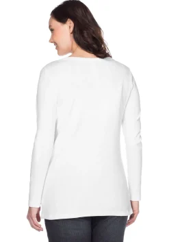 Langarmshirt mit Rundhalsausschnitt, in Rippqualität