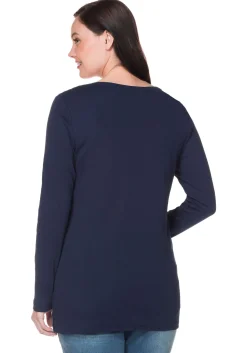 Langarmshirt mit Rundhalsausschnitt, in Rippqualität