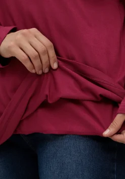 Langarmshirt mit V-Ausschnitt, vorn doppellagig