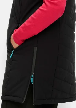 Lange Funktions-Steppweste mit Stehkragen