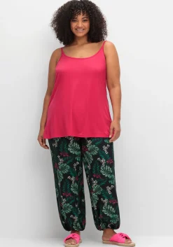 Lange Sommerhose mit Gummizug am Beinabschluss