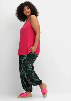 Lange Sommerhose mit Gummizug am Beinabschluss