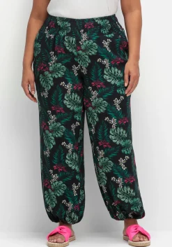 Lange Sommerhose mit Gummizug am Beinabschluss