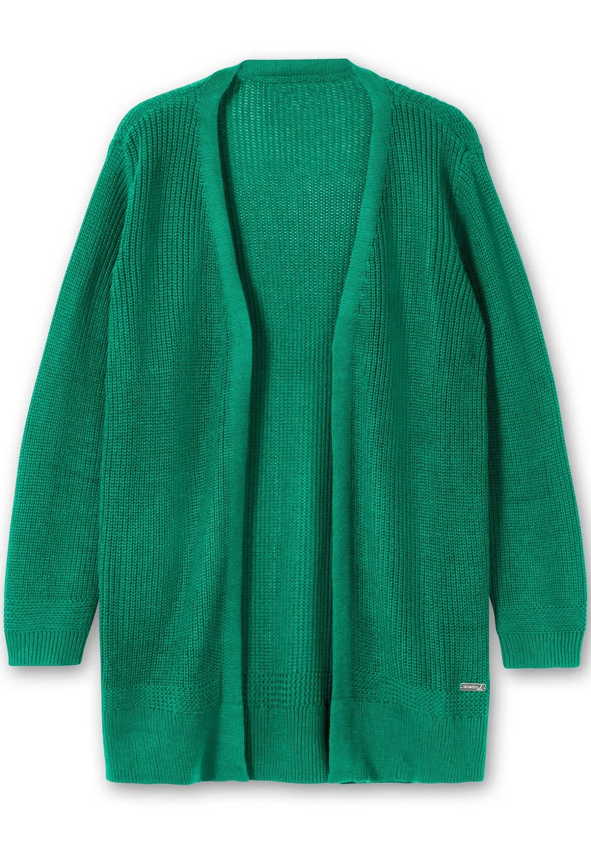 Lange Strickjacke in Grobstrick-Optik, offene Form