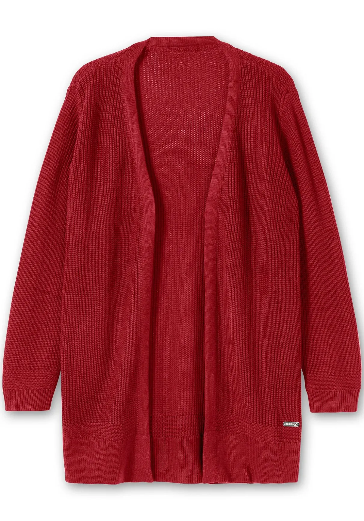 Lange Strickjacke in Grobstrick-Optik, offene Form