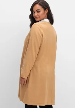 Lange Strickjacke in offener Form, mit Taschen