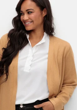 Lange Strickjacke in offener Form, mit Taschen