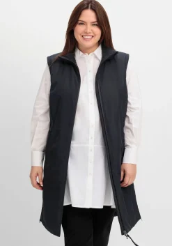 Lange Weste mit Tunnelzug hinten und Seitenzippern