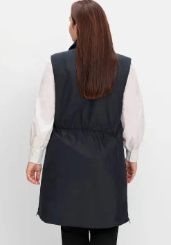 Lange Weste mit Tunnelzug hinten und Seitenzippern