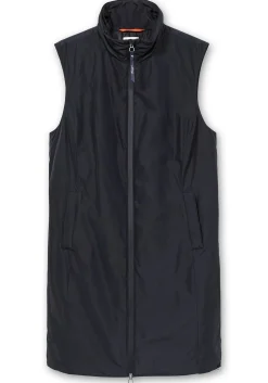 Lange Weste mit Tunnelzug hinten und Seitenzippern