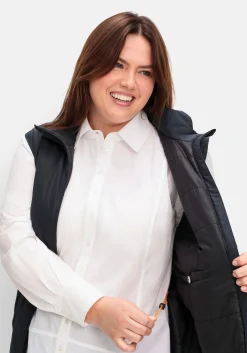 Lange Weste mit Tunnelzug hinten und Seitenzippern