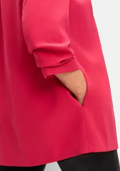 Langer Blazer mit Schalkragen und gerafftem 3/4-Arm