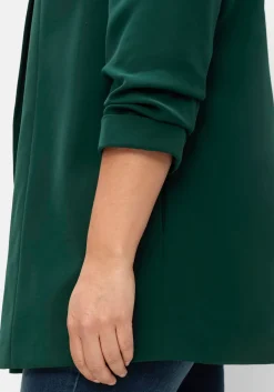 Langer Blazer mit Schalkragen und gerafftem 3/4-Arm