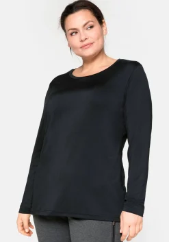 Langes Funktionsshirt mit Rundhalsausschnitt
