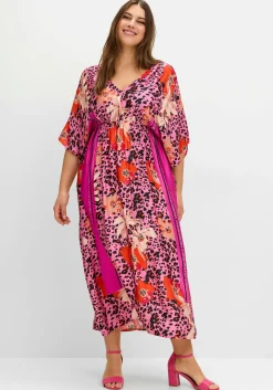 Langes Kleid mit weiten Halbärmeln