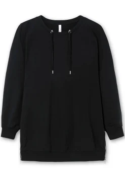 Langes Sweatshirt mit hohen seitlichen Zippern