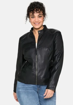 Lederjacke aus Lammnappa, mit Stehkragen