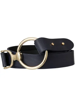 Leder-Taillengürtel mit goldfarbener Schnalle