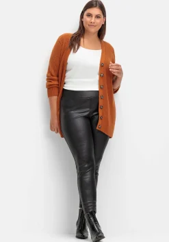 Leggings in glänzender Lederoptik