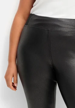 Leggings in glänzender Lederoptik