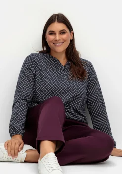 Leicht glänzende Schlupfhose mit Fleece-Innenseite