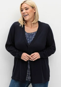 Leichte Feinstrickjacke mit 1-Knopf-Verschluss