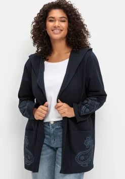 Leichte Kapuzensweatjacke mit Paisleydruck