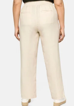 Leinenhose mit elastischem Bund und Bindeband