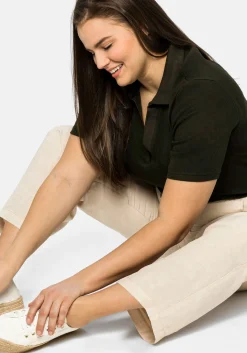 Leinenhose mit elastischem Bund und Bindeband