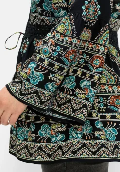 Longbluse im Ethno-Stil, mit Crochet-Spitze