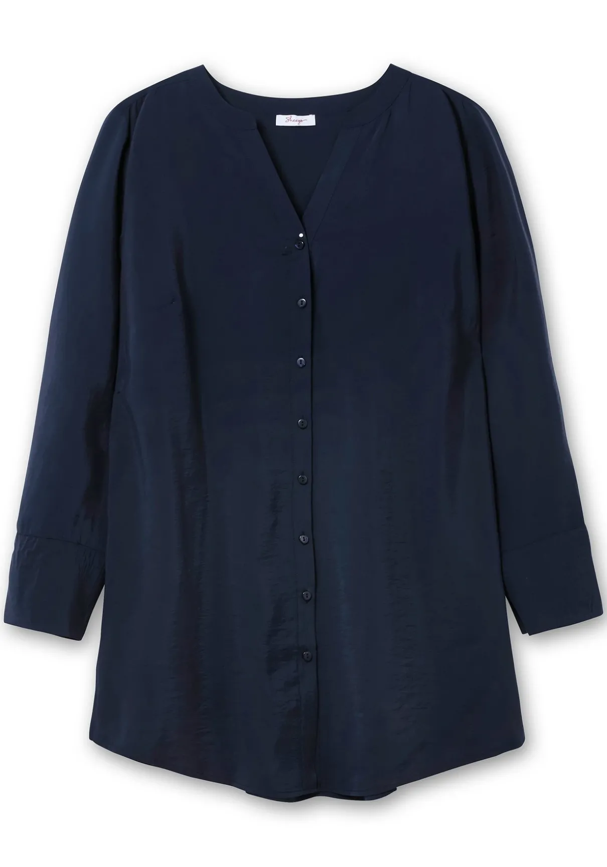 Longbluse mit Passe und Raffungen hinten