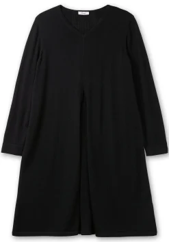 Longpullover in A-Linie, mit langem Schlitz vorn