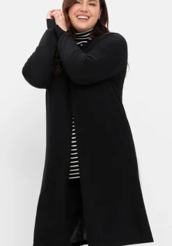 Longpullover in A-Linie, mit langem Schlitz vorn