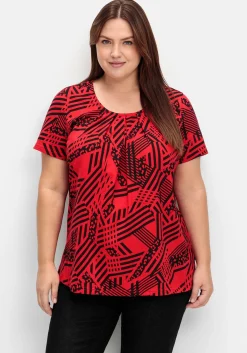 Longshirt in A-Linie, mit grafischem Muster