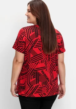 Longshirt in A-Linie, mit grafischem Muster