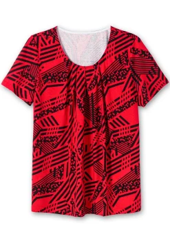 Longshirt in A-Linie, mit grafischem Muster