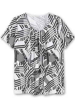 Longshirt in A-Linie, mit grafischem Muster